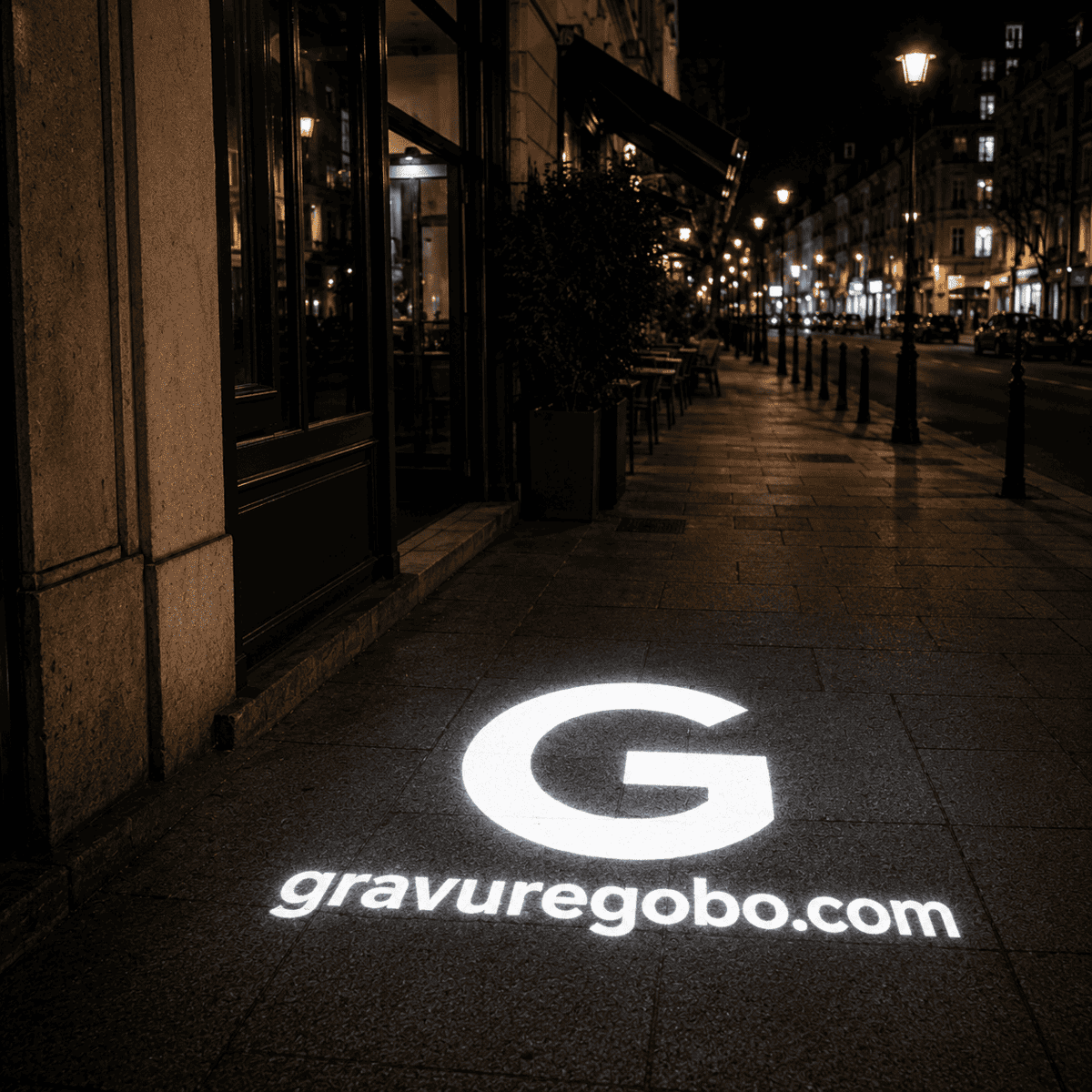 Gravure gobo verre noir et blanc